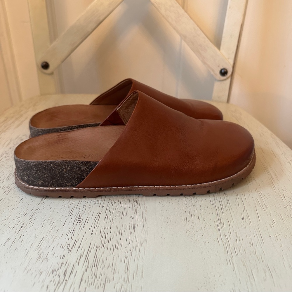 Madewell Brown Leather Clog Mules - Picture 2 of 10